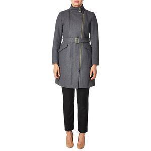 Cole Haan Womens Asymmetrical Walker Coat 12 Charcoal - NWT $298